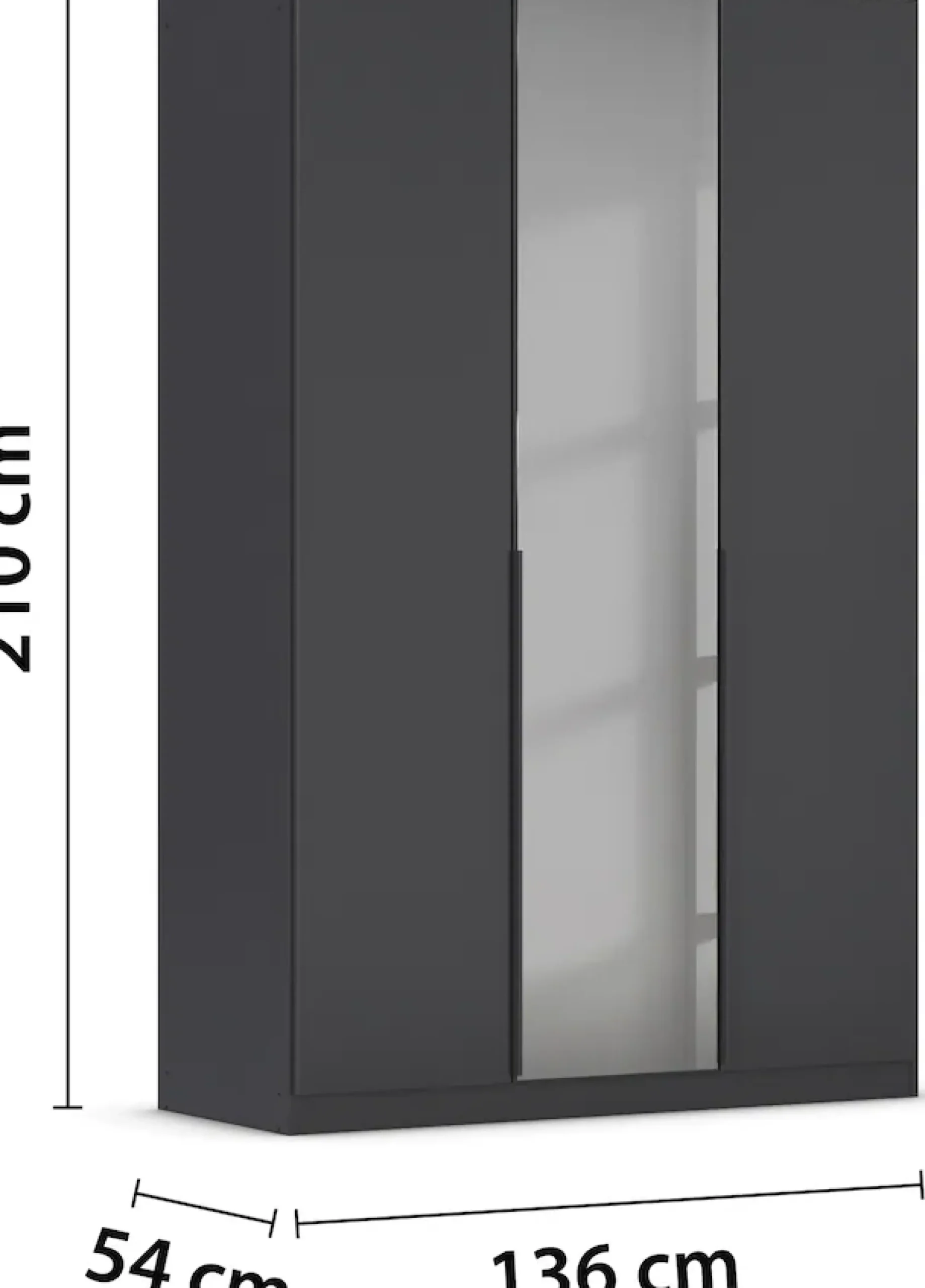 INOSIGN BY RAUCH Drehtürenschrank »Schlafzimmerschrank Kleiderschrank Schrank Garderobe FERRIS« In 3 Ausstattungen BASIC/CLASSIC/PREMIUM, Breiten 136/181/226/271 cm,Mitteltüren mit hochwertigem Grauspiegel MADE IN GERMANY