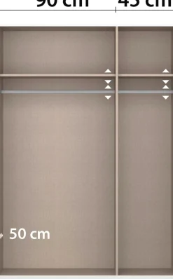 INOSIGN BY RAUCH Drehtürenschrank »Schlafzimmerschrank Kleiderschrank Schrank Garderobe FERRIS« In 3 Ausstattungen BASIC/CLASSIC/PREMIUM, Breiten 136/181/226/271 cm,Mitteltüren mit hochwertigem Grauspiegel MADE IN GERMANY