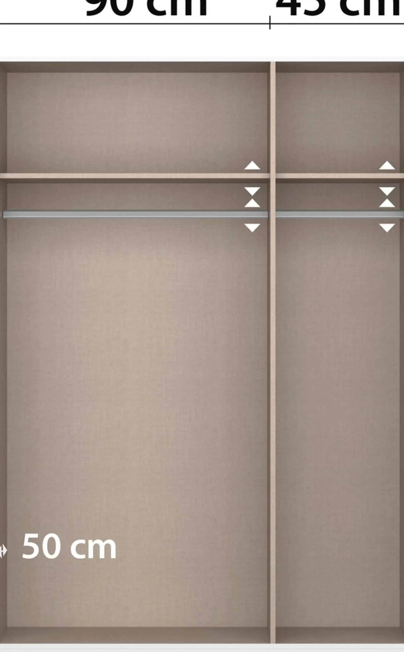 INOSIGN BY RAUCH Drehtürenschrank »Schlafzimmerschrank Kleiderschrank Schrank Garderobe FERRIS« In 3 Ausstattungen BASIC/CLASSIC/PREMIUM, Breiten 136/181/226/271 cm,Mitteltüren mit hochwertigem Grauspiegel MADE IN GERMANY