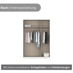 INOSIGN BY RAUCH Drehtürenschrank »Schlafzimmerschrank Kleiderschrank Schrank Garderobe FERRIS« In 3 Ausstattungen BASIC/CLASSIC/PREMIUM, Breiten 136/181/226/271 cm,Mitteltüren mit hochwertigem Grauspiegel MADE IN GERMANY