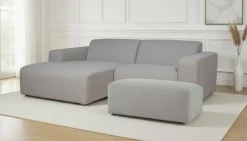 INOSIGN Ecksofa »Koa,228cm, L-Form, Modulsofa, Webstoff, Cord, Struktur, Chenille« Designsofa, Set, Hocker inklusive, weicher Lounge-Sitzkomfort