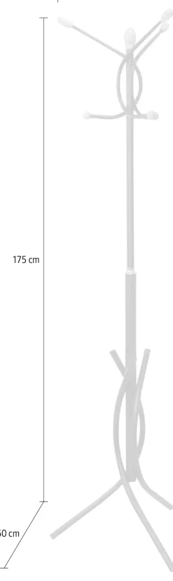 INOSIGN Garderobenständer aus Metall, Höhe 175 cm, 6 Haken