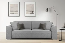 INOSIGN 3-Sitzer »BEATRICE, B: 250 cm - wahlweise mit Bettfunktion« u. Bettkasten, incl. 2 Zierkissen