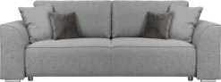 INOSIGN 3-Sitzer »BEATRICE, B: 250 cm - wahlweise mit Bettfunktion« u. Bettkasten, incl. 2 Zierkissen