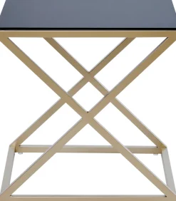 Jahnke Beistelltisch »XTRA BY SIDE« 1 Stk. tlg. Nachttisch/Beistelltisch in Gold-Look, aus Sicherheitsglas gefertigt