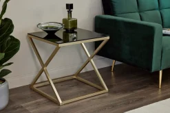 Jahnke Beistelltisch »XTRA BY SIDE« 1 Stk. tlg. Nachttisch/Beistelltisch in Gold-Look, aus Sicherheitsglas gefertigt