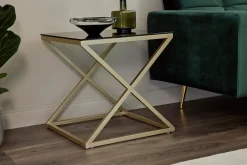Jahnke Beistelltisch »XTRA BY SIDE« 1 Stk. tlg. Nachttisch/Beistelltisch in Gold-Look, aus Sicherheitsglas gefertigt
