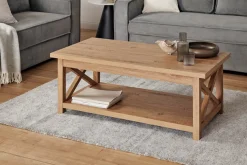 Jahnke Couchtisch »CHALET COFFEE« 1 Stk. tlg. Couchtisch, Kaffetisch, mit Ablageboden, Landhausstil, X-Design
