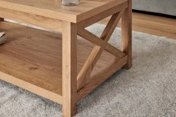 Jahnke Couchtisch »CHALET COFFEE« 1 Stk. tlg. Couchtisch, Kaffetisch, mit Ablageboden, Landhausstil, X-Design