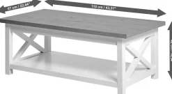 Jahnke Couchtisch »CHALET COFFEE« 1 Stk. tlg. Couchtisch, Kaffetisch, mit Ablageboden, Landhausstil, X-Design