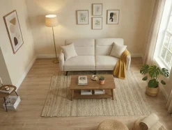 Jahnke Couchtisch »SIXTY COFFEE« Couchtisch, 2 Ebenen, Skandi, Eiche-Optik & Marmor-Look, Breite:110 cm