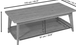 Jahnke Couchtisch »SIXTY COFFEE« Couchtisch, 2 Ebenen, Skandi, Eiche-Optik & Marmor-Look, Breite:110 cm
