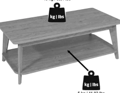 Jahnke Couchtisch »SIXTY COFFEE« Couchtisch, 2 Ebenen, Skandi, Eiche-Optik & Marmor-Look, Breite:110 cm