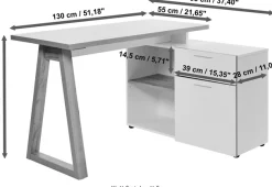 Jahnke Eckschreibtisch »CLUB C 130 E« Eckschreibtisch, wechselseitig montierbar, Breite 130 cm