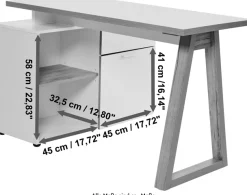 Jahnke Eckschreibtisch »CLUB C 130 E« Eckschreibtisch, wechselseitig montierbar, Breite 130 cm