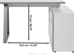 Jahnke Eckschreibtisch »CLUB C 130 E« Eckschreibtisch, wechselseitig montierbar, Breite 130 cm