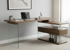 Jahnke Eckschreibtisch »LUX C 15 E« Eckschreibtisch,Glas,wechselseitig montierbar,2 Schubladen,B:145 cm