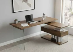 Jahnke Eckschreibtisch »LUX C 15 E« Eckschreibtisch,Glas,wechselseitig montierbar,2 Schubladen,B:145 cm