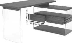 Jahnke Eckschreibtisch »LUX C 15 E« Eckschreibtisch,Glas,wechselseitig montierbar,2 Schubladen,B:145 cm