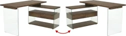 Jahnke Eckschreibtisch »LUX C 15 E« Eckschreibtisch,Glas,wechselseitig montierbar,2 Schubladen,B:145 cm