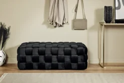 Jahnke Hockerbank »WEB ART L« 1 Stk. tlg. Hocker, Couchtisch, Beistelltisch gepolstert in edler Flechtoptik