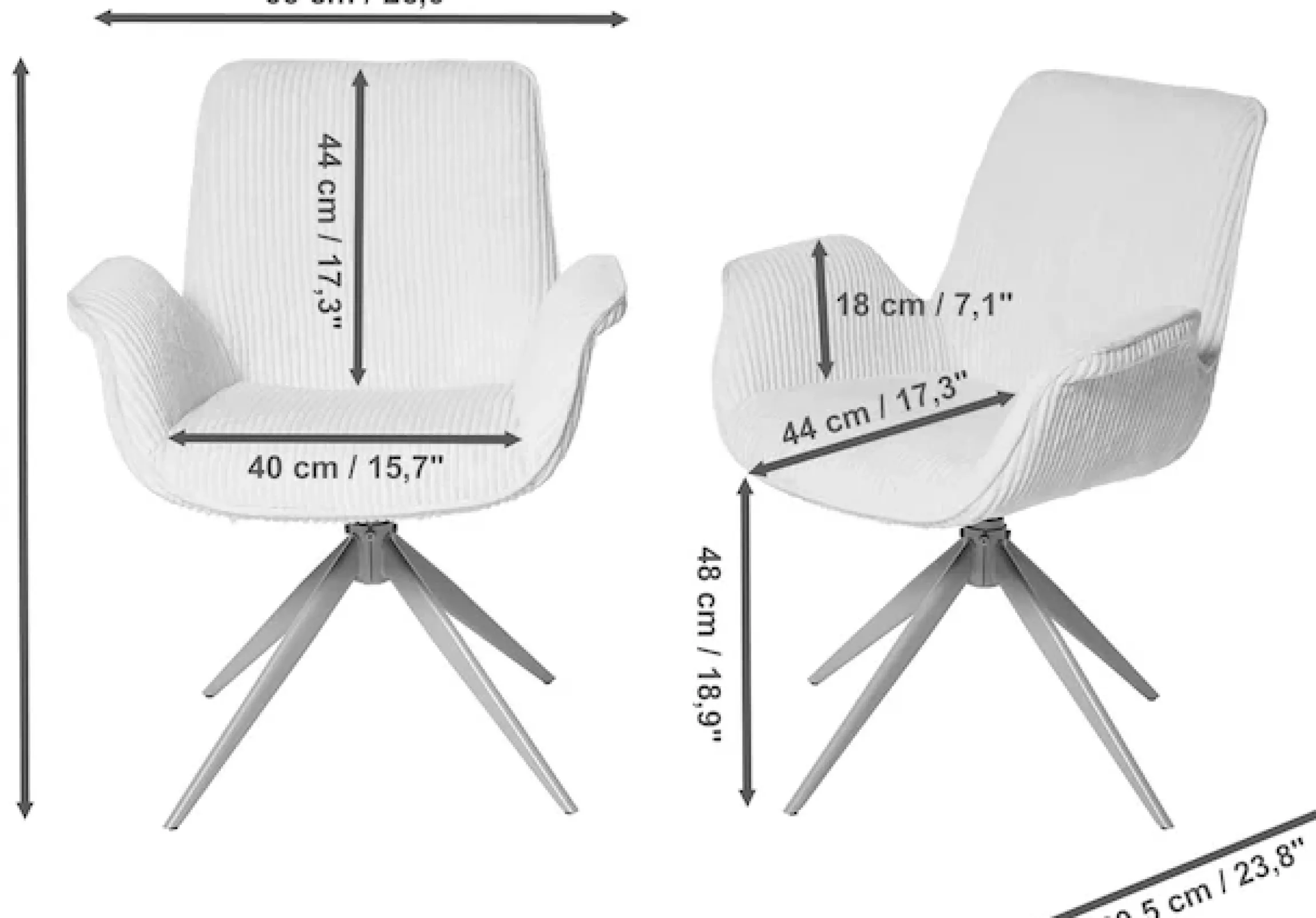 Jahnke Schalenstuhl »BAT TWIST DUO« () 2er Set, drehbar, gepolstert, mit Armlehnen, B:66xT:60,5xH:85 cm