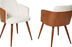 Jahnke Schalenstuhl »CHIC SIT DUO« (Set) 2 Stk.edles Design,Massivholz-Rückenteil,Armlehnen,Metallgestell in Holzlook