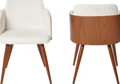 Jahnke Schalenstuhl »CHIC SIT DUO« (Set) 2 Stk.edles Design,Massivholz-Rückenteil,Armlehnen,Metallgestell in Holzlook