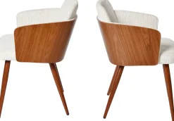 Jahnke Schalenstuhl »CHIC SIT DUO« (Set) 2 Stk.edles Design,Massivholz-Rückenteil,Armlehnen,Metallgestell in Holzlook