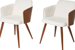 Jahnke Schalenstuhl »CHIC SIT DUO« (Set) 2 Stk.edles Design,Massivholz-Rückenteil,Armlehnen,Metallgestell in Holzlook