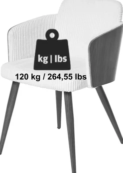 Jahnke Schalenstuhl »CHIC SIT DUO« (Set) 2 Stk.edles Design,Massivholz-Rückenteil,Armlehnen,Metallgestell in Holzlook