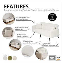 Jahnke Schlafsofa »CHILLAX LINE« mit Relax-und Schlaffunktion, inkl. Kissen, Breite 191 cm
