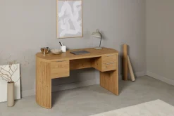 Jahnke Schreibtisch »MOON D 150« Schreibtisch, 1 Tür & 2 Schubladen, Aluminium Griffe, Breite: 148 cm