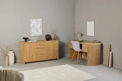 Jahnke Schreibtisch »MOON D 150« Schreibtisch, 1 Tür & 2 Schubladen, Aluminium Griffe, Breite: 148 cm