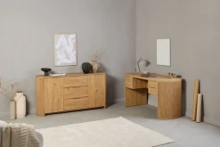 Jahnke Schreibtisch »MOON D 150« Schreibtisch, 1 Tür & 2 Schubladen, Aluminium Griffe, Breite: 148 cm