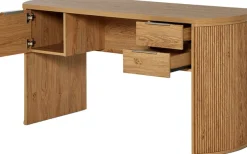 Jahnke Schreibtisch »MOON D 150« Schreibtisch, 1 Tür & 2 Schubladen, Aluminium Griffe, Breite: 148 cm
