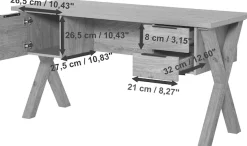 Jahnke Schreibtisch »X-CLUB D 15« 1 Stk. tlg. große Arbeitsfläche, stabiles X-Gestell, Stauraum, Breite ca. 146 cm