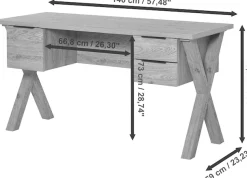 Jahnke Schreibtisch »X-CLUB D 15« 1 Stk. tlg. große Arbeitsfläche, stabiles X-Gestell, Stauraum, Breite ca. 146 cm