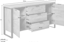 Jahnke Sideboard »LOOP SB 150« 1 Stk. tlg. mit 2 Türen + 3 Schubladen, Breite ca. 150 cm