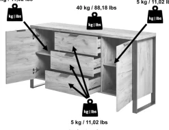 Jahnke Sideboard »LOOP SB 150« 1 Stk. tlg. mit 2 Türen + 3 Schubladen, Breite ca. 150 cm