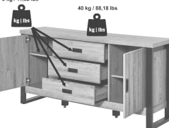 Jahnke Sideboard »RIVA SB 150« 1 Stk. tlg. Sideboard, 2 Türen & 3 Schubladen, Breite 153 cm
