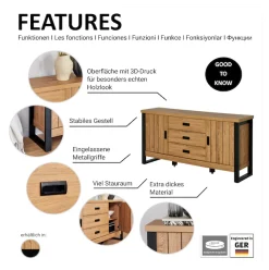Jahnke Sideboard »RIVA SB 150« 1 Stk. tlg. Sideboard, 2 Türen & 3 Schubladen, Breite 153 cm
