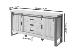 Jahnke Sideboard »SLIDE SBS 150« 1 Stk. tlg. Sideboard mit 2 Schiebetüren, Metallgestell, Breite ca. 150cm