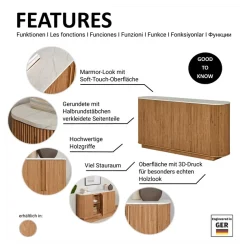 Jahnke Sideboard »STRING SB 160« 1 Stk. tlg. Sideboard, 4-türig, Marmor-Look, Breite 159,5 cm