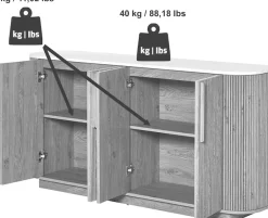 Jahnke Sideboard »STRING SB 160« 1 Stk. tlg. Sideboard, 4-türig, Marmor-Look, Breite 159,5 cm