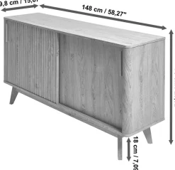 Jahnke Sideboard »WAVE SBS 145« 1 Stk. tlg. Retro-Stil, mit 2 Schiebetüren, ca. 148 cm
