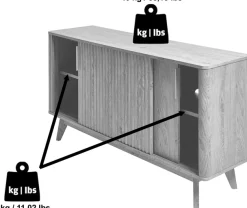 Jahnke Sideboard »WAVE SBS 145« 1 Stk. tlg. Retro-Stil, mit 2 Schiebetüren, ca. 148 cm