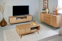 Jahnke TV-Board »WAVE TV 170« 1 Stk. tlg. TV-Board, Retro-Stil, Front in Wellendesign, Breite ca. 170 cm