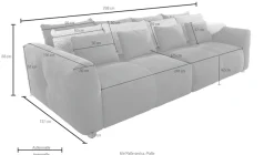 Jockenhöfer Gruppe Big-Sofa »Gulliver, B: 298 cm« mit Zierkissen, Federkernpolsterung für angenehmen Sitzkomfort