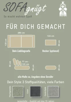 Jockenhöfer Gruppe Big-Sofa »Milano XXL, B: 290 cm« mit Zierkissen, Relaxfläche 120x240 cm, Federkern